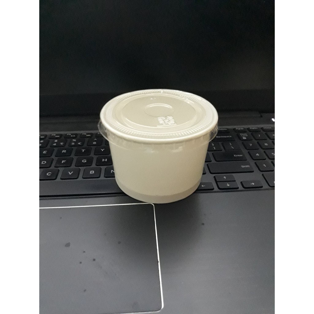 Tô giấy trắng đựng soup canh cháo có kèm nắp