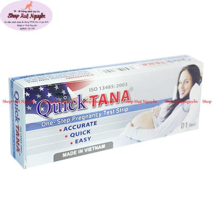 Hộp 12 que thử thai quicktana 5mm, hàng chuẩn công ty cho kết quả nhanh và chính xác, luôn che tên khi giao hàng