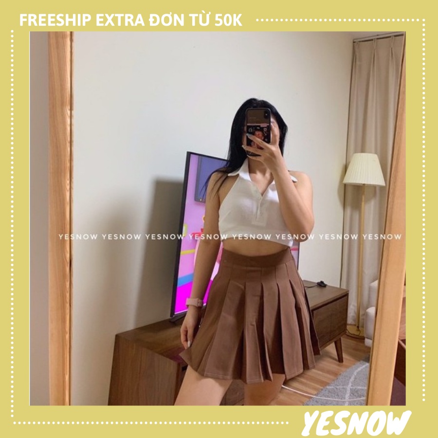 Chân váy ngắn Chân váy tennis xếp ly cạp cao ghen bụng chất cực đẹp có sẵn 3 màu trắng - đen - nâu 🍀 FREESHIP  🍀 | BigBuy360 - bigbuy360.vn