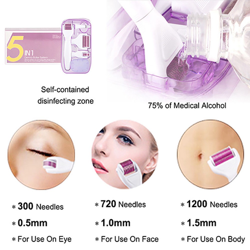 [Hàng mới về] Cây lăn kim 5 trong 1 giúp chăm sóc da giảm nếp nhăn hiệu quả