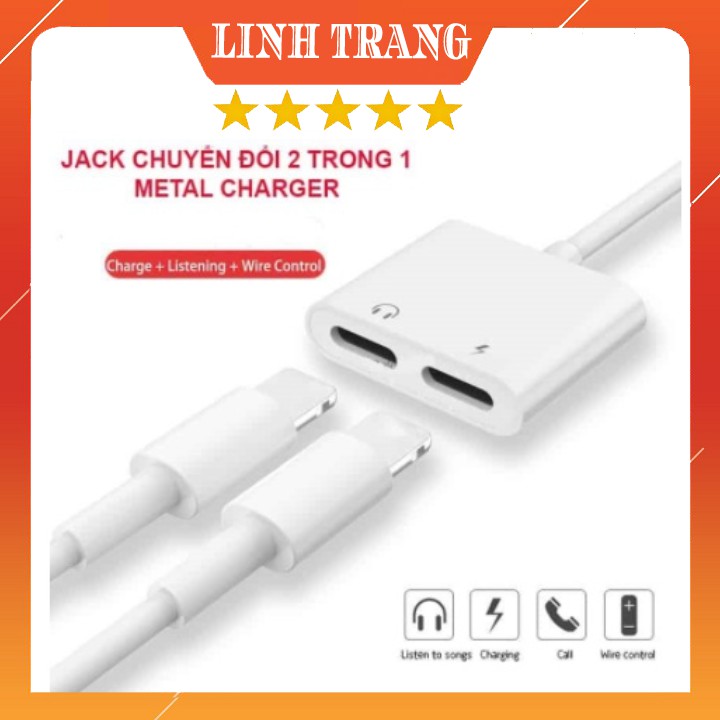 Jack chuyển 2 đầu từ Lightning sang type C và chân 3.mm