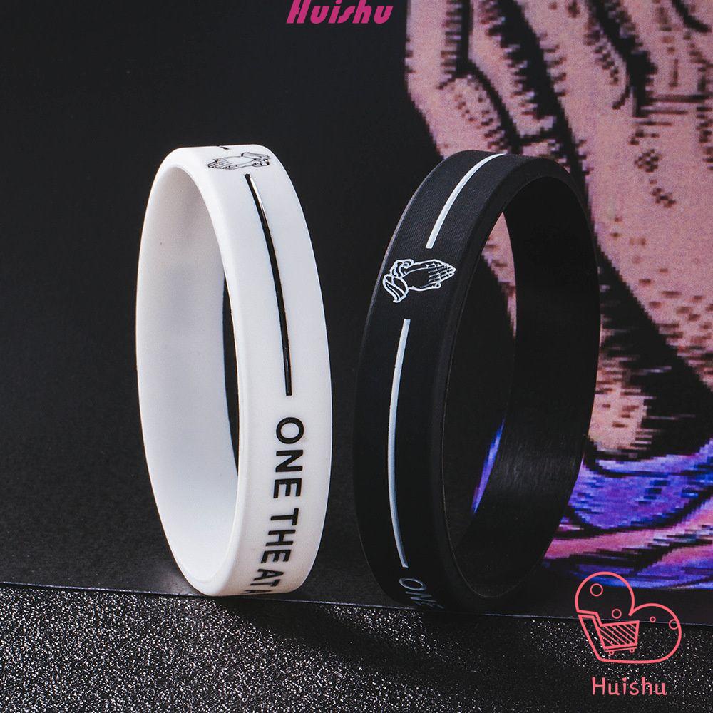 Vòng tay cao su silica gel chống thấm nước nhiều màu sắc thiết kế thời trang cho nam và nữ