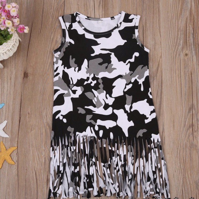 Đầm Thun Sát Nách: Thời Trang Phong Cách Tua Rua... Cho Bé Từ 0-4Tuổi.