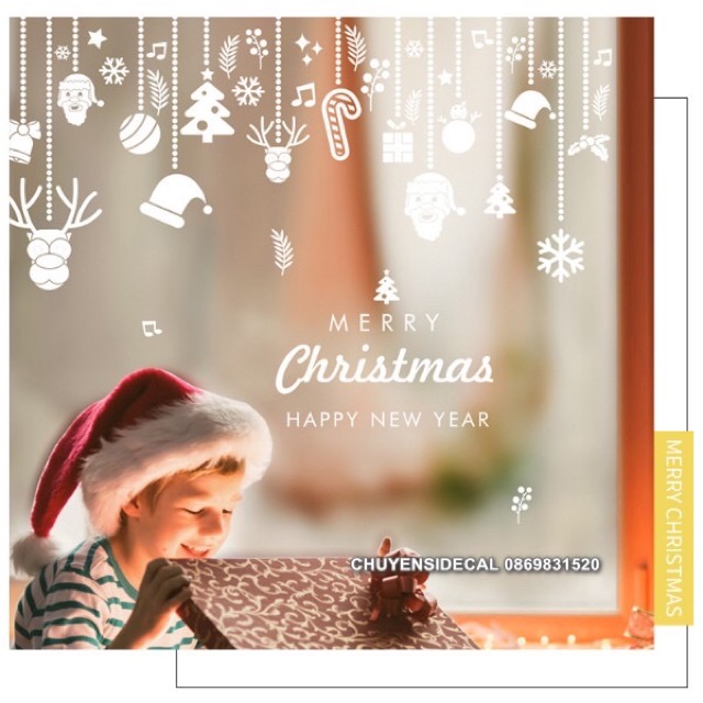 Decal dán tường Noel - Rèm Phụ Kiện Lớn