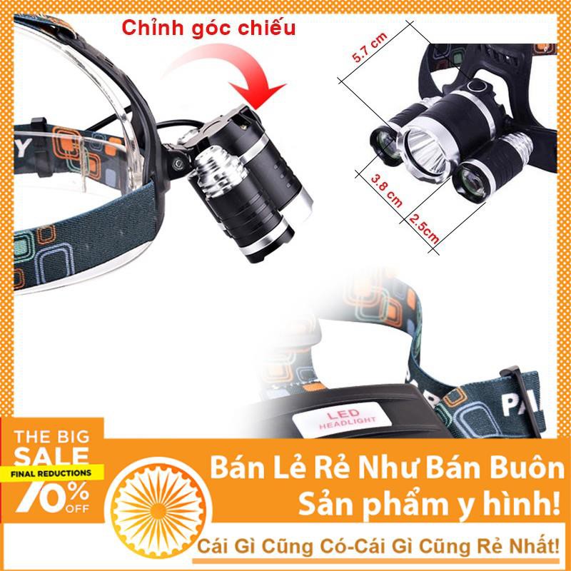 Đèn Pin Led Siêu Sáng Đội Đầu 3 Bóng giá rẻ