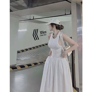 Đầm Maxi Basic 3 lỗ suông dài