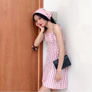Sundei đầm dây caro kẹo ngọt - candy dress