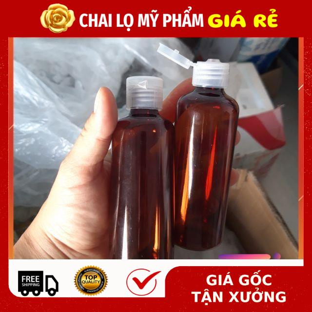 Chai Nhựa Nắp Bật ★ RẺ VÔ ĐỊCH ★ Chai nâu tròn nắp bật 30ml,50ml,100ml , chai nhựa pet , chai lo my pham .