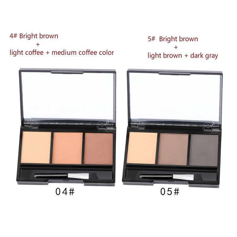 Bảng phấn tán lông mày ba màu không thấm nước chống nhòe dễ lên màu cao cấp