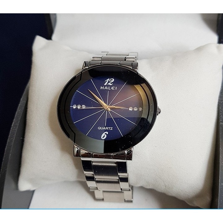 Đồng hồ Nam Nữ HALEI 457 dây bạc cao cấp dành cho các cặp tình nhân