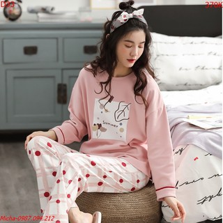 Bộ mặc nhà nữ cotton Summer màu hồng phấn - Micha D33