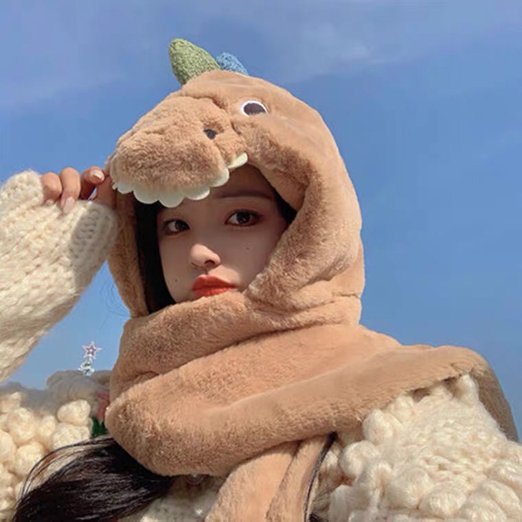 Mũ len trùm đầu hình con vật siêu đáng yêu, lông mềm mịn cực ấm áp