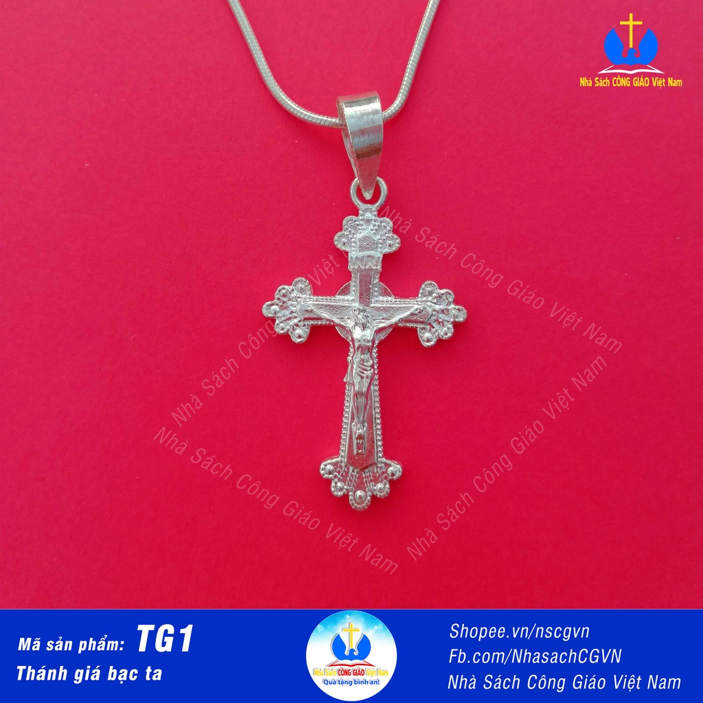 Thánh giá bạc ta - Mặt dây chuyền  TG5 cho nam nữ, trẻ em - Quà tặng Công Giáo