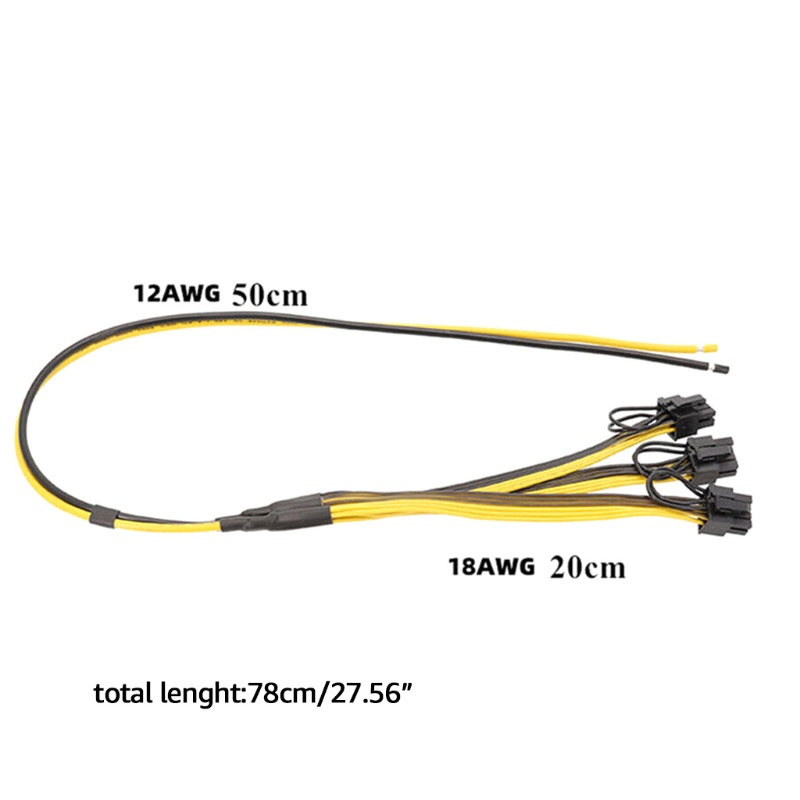 Cáp Nguồn 1 Sang 3 6p + 2p 8pin GPU Video Card