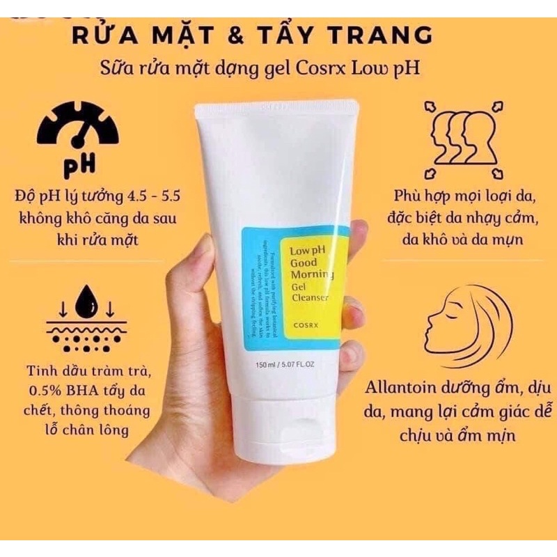 Gel Rửa Mặt Cosrx Tràm Trà, 0.5% BHA Có Độ pH Thấp 150ml