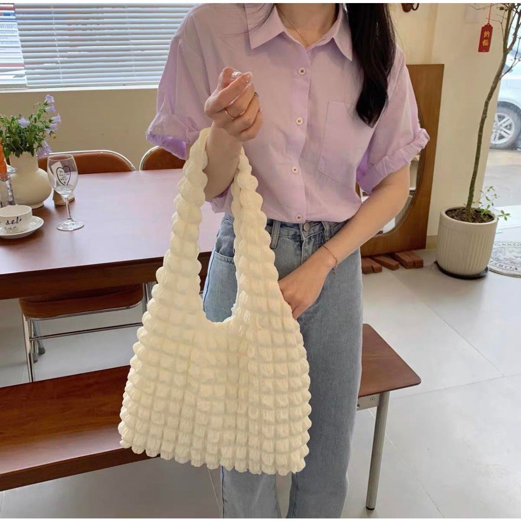 Túi Tote xốp ô vuông Ulzzang Bigsize 3 màu ,Túi đeo vai có lớp lót hàng cao cấp