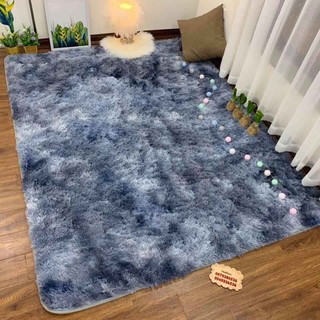 Thảm lông loang 1m6x2m giá rẻ nhất màu ghi