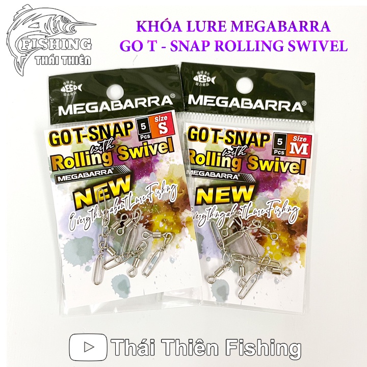 Khóa Câu Lure Megabarra Go T Snap Rolling Swivel Size S M Vỉ 5 Cái Dùng Móc Mồi Câu Lure Cá Lóc Chẽm Mú