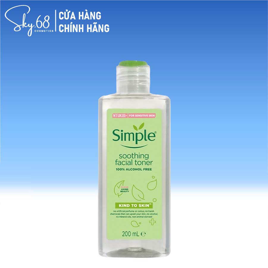 Nước Hoa Hồng Cấp Ẩm Và Cân Bằng Độ pH Cho Da Dịu Nhẹ Simple Kind To Skin Soothing Facial Toner 200ml