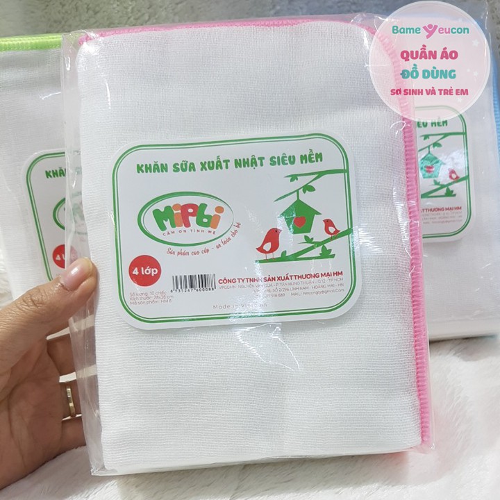 Khăn sữa 4 lớp Mipbi xuất Nhật