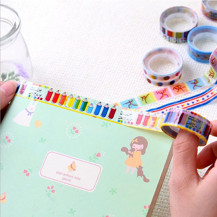 Băng dính washi hoạt hình chuyên dụng cho trang trí scrapbook nhiều hình dễ thương NATO BD01