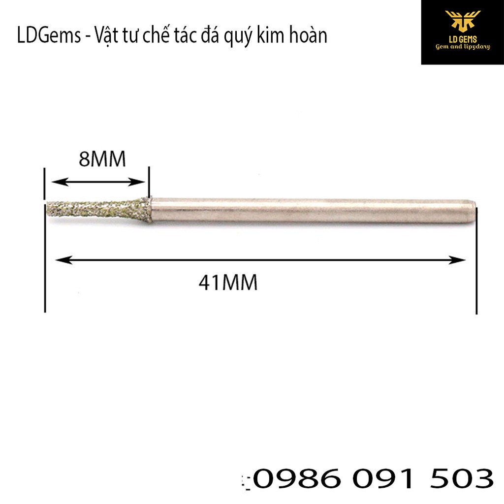 Mũi mài kim cương (MÃ A) Cốt 2.35mm  chuyên dụng mài, chạm, khắc tượng ngọc, đá quý, đá thô, đá cảnh