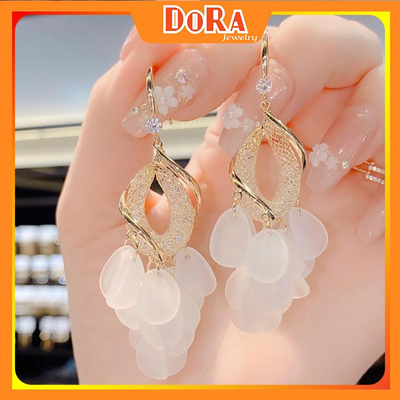 Bông tai kiểu đi dạo đơn giản lấp lánh đi làm ZH358 cá tính Hàn Quốc trang nhã đi chơi sành điệu - [DoRa Jewelry]