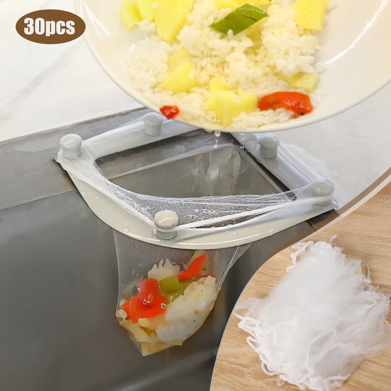 Túi Lưới Lọc Rác Hình Tam Giác Có Giác Hút Gắn Bồn Rửa Nhà Bếp