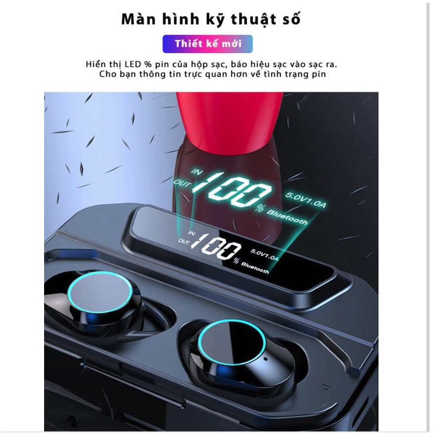 🆕 Tai nghe Bluetooth G02-TWS tích hợp pin dự phòng 3300mah