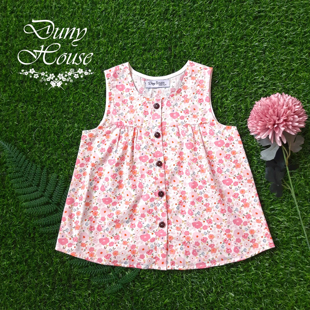(B01)/1 Đồ bộ bé gái 9-46kg(1-13T), vải Thô hoa 100% cotton, Thời trang thiết kế Duny House