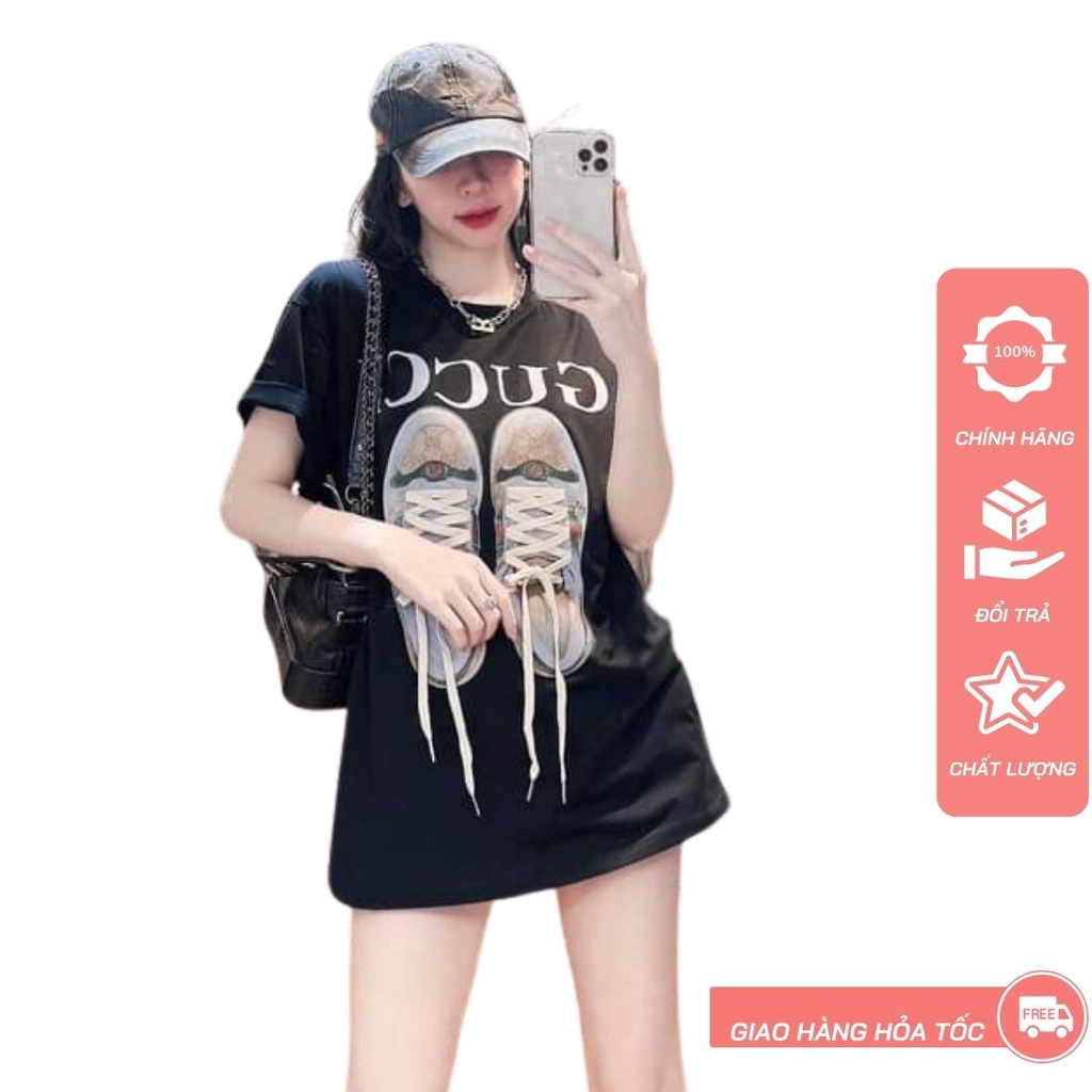 Áo phông tay lỡ nữ form rộng giấu quần cá tính phong cách thời trang Hàn quốc Liao fashion
