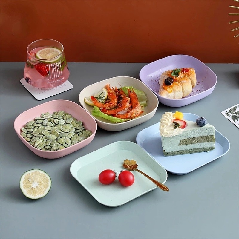 Đĩa đựng thức ăn bằng chất liệu rơm lúa mì thân thiện với môi trường