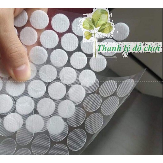 Set 100 cặp, 500 cặp băng dính nhám gai TRONG SUỐT 1,5cm làm học liệu cho trẻ