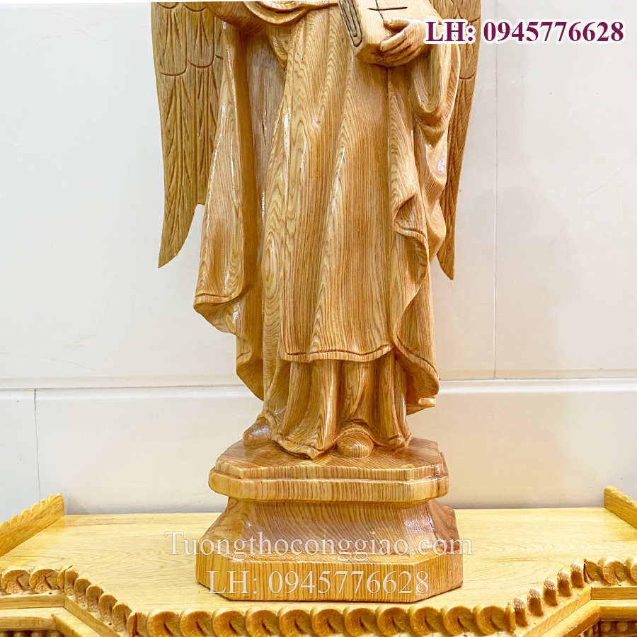 Tượng Thánh Vinh Sơn 50cm gỗ pơmu