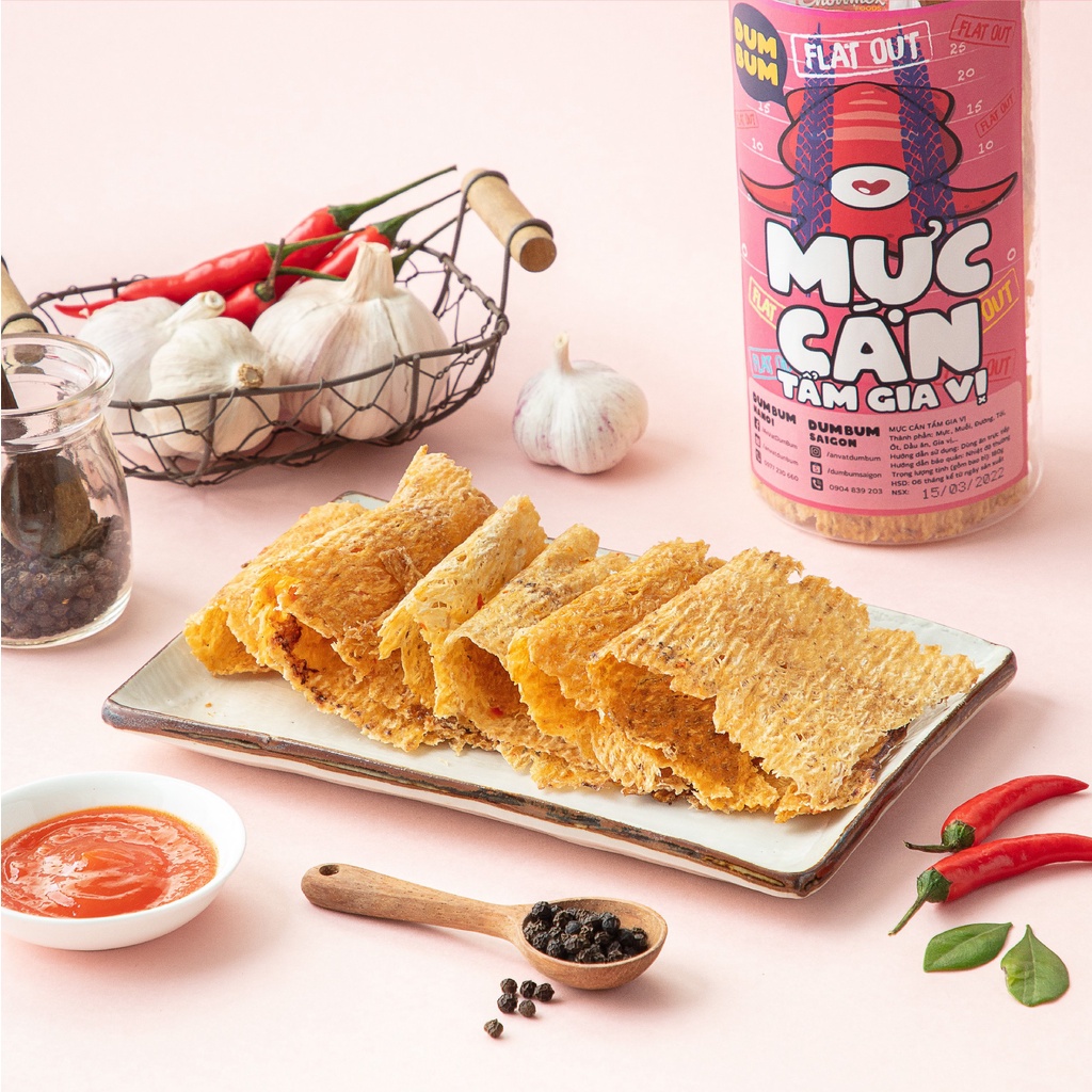 Mực cán tẩm gia vị 180g DumBum đồ ăn vặt Hà Nội vừa ngon vừa rẻ