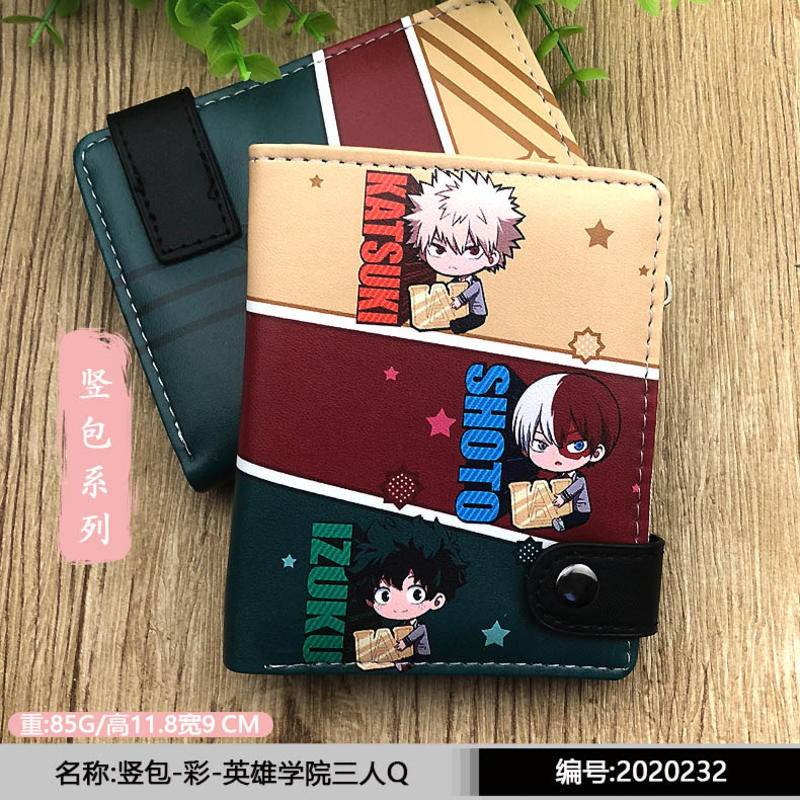 Ví ngắn da PU đựng tiền xu in họa tiết Anime My Hero Academia