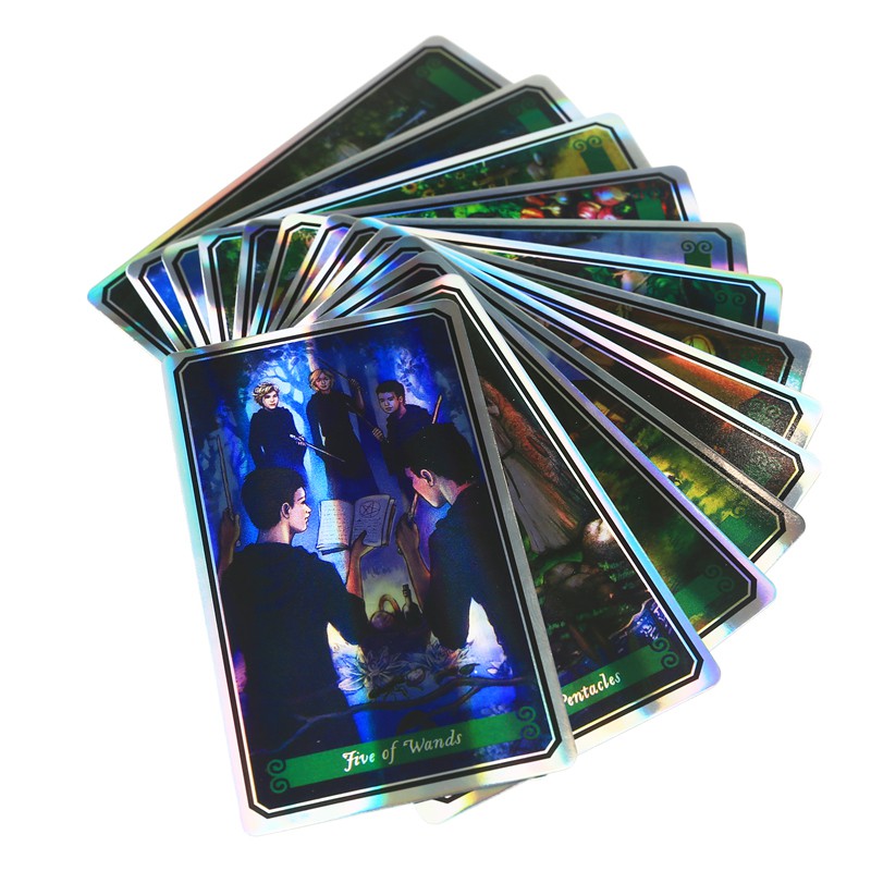 Bộ bài Green Witch Tarot D2  lá óng ánh