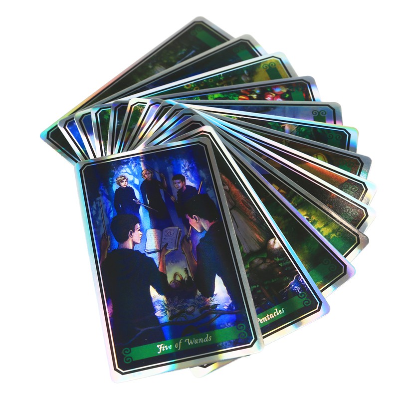 Bộ bài Green Witch Tarot (Phiên bản Đặc Biệt) lá óng ánh