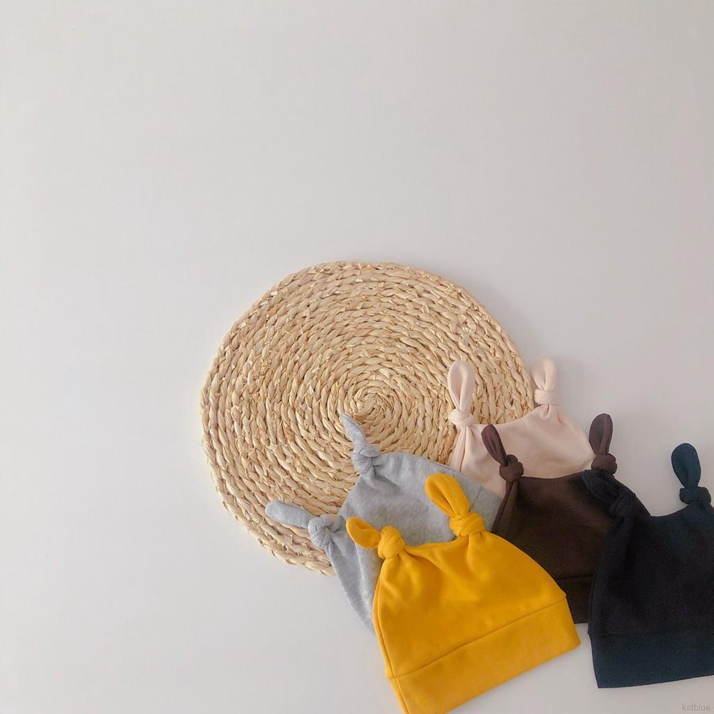 Mũ cotton mềm phối thắt nút đáng yêu cho bé gái/ bé trai