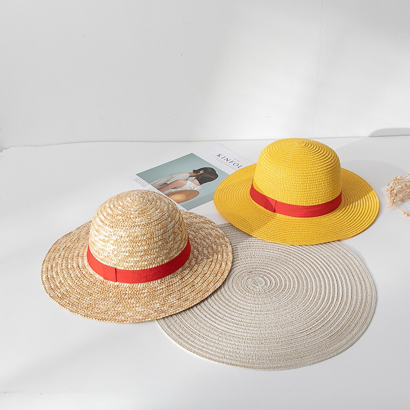 Nón Rơm Hóa Trang Nhân Vật Luffy Trong Phim Hoạt Hình One Piece Có Thể Gấp Gọn Cho Trẻ Em/Người Lớn