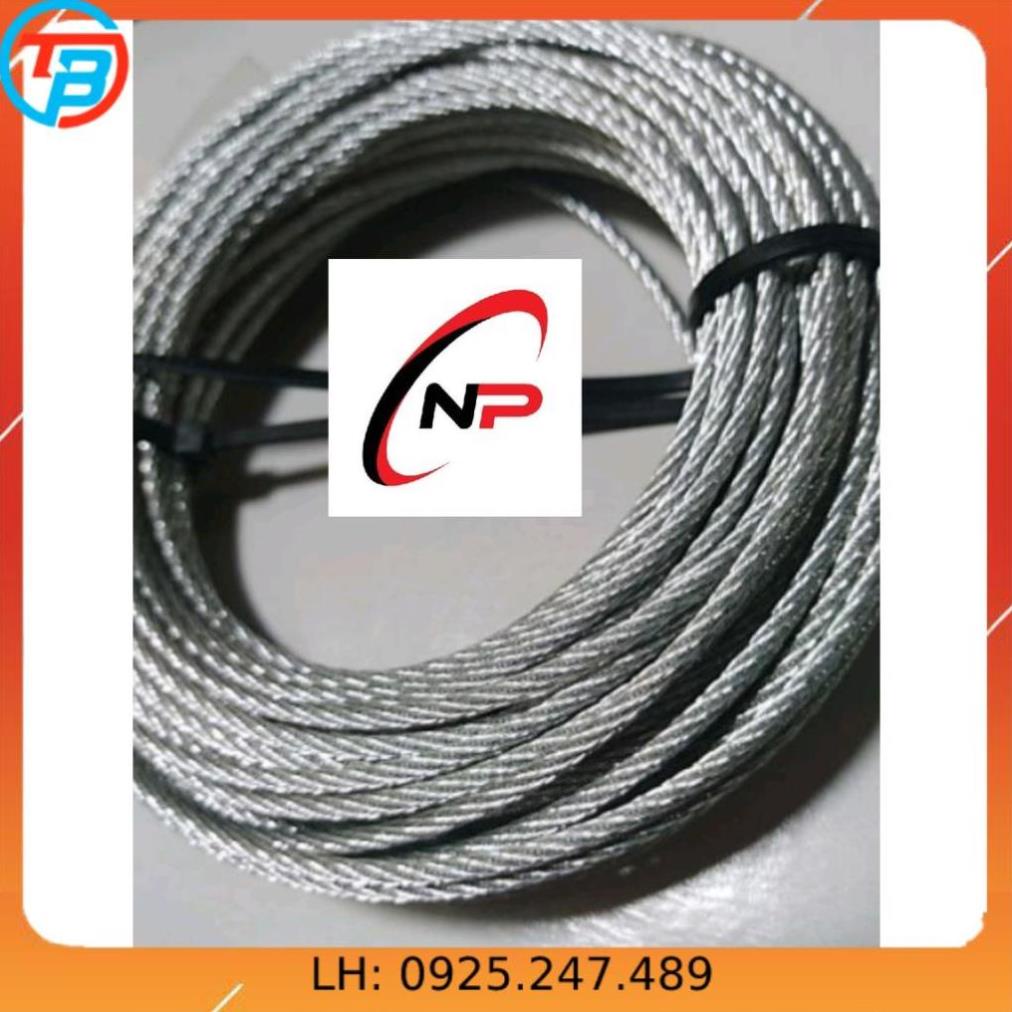 10 Mét Cáp inox 304 4mm loại tốt kèm 2 tăng đơ 4 khóa cáp làm dây phơi quần áo,chằng các vật dụng cần thiết ngoài trời.