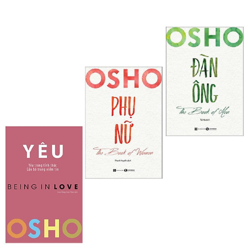 Sách - Combo 3 cuốn: OSHO - Yêu - Being In Love + Osho Đàn Ông - The Book Of Men + Osho Phụ Nữ  [Thái Hà Books]