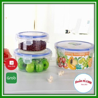 Bộ 3 hộp lạnh tròn có nắp gài (MS:6536) NHỰA VIỆT NHẬT đựng thức ăn, bảo quản thực phẩm -Buôn rẻ 01232