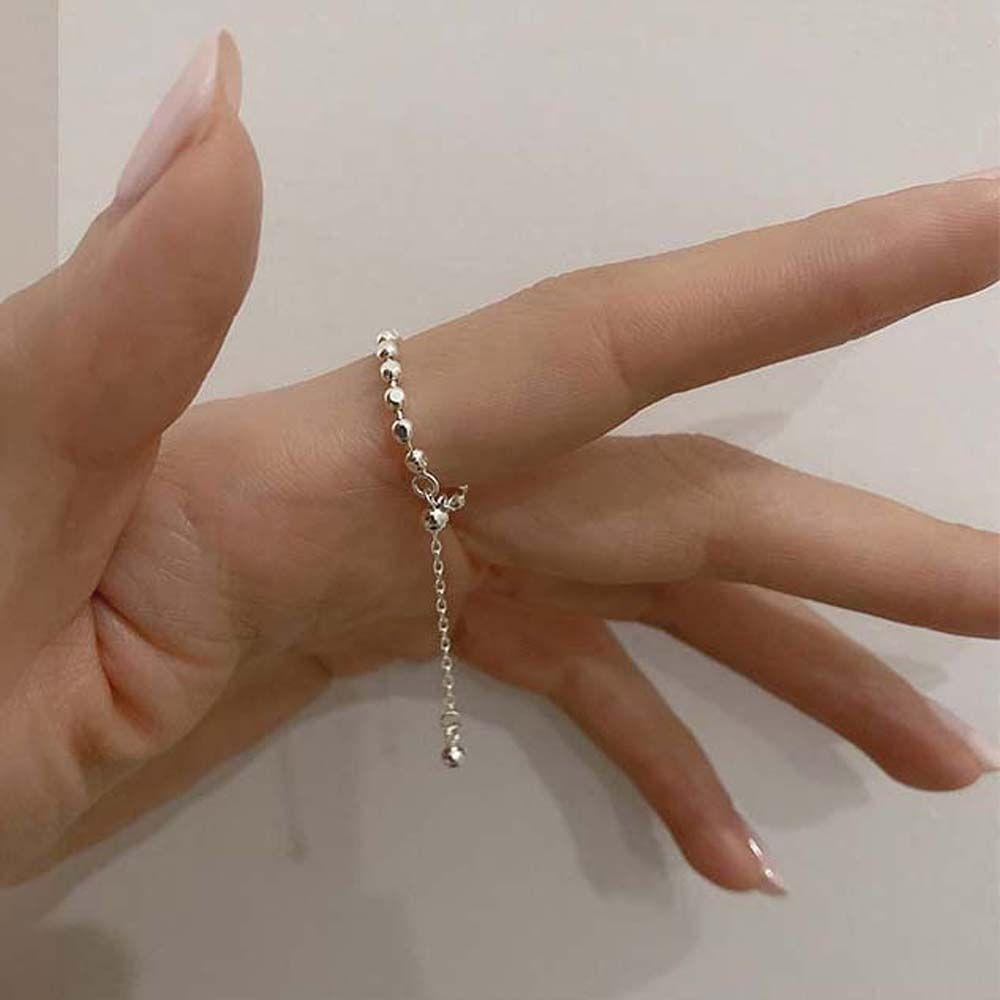 Nhẫn Phối Dây Xích Lấp Lánh Thời Trang Hàn Quốc Cho Nữ