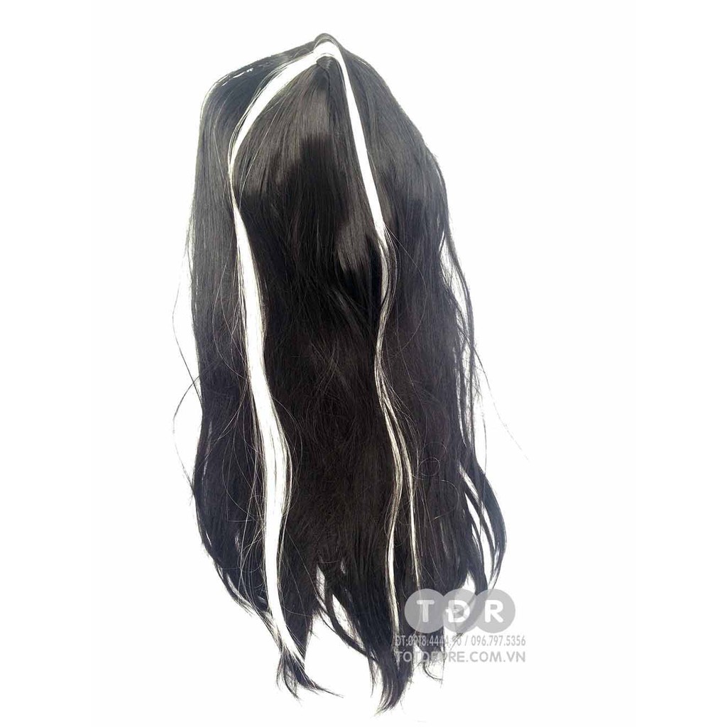 Đồ chơi trung thu Halloween Tóc Giả Hóa Trang kiểu thẳng dài màu bạch kim hoặc vảy line trắng