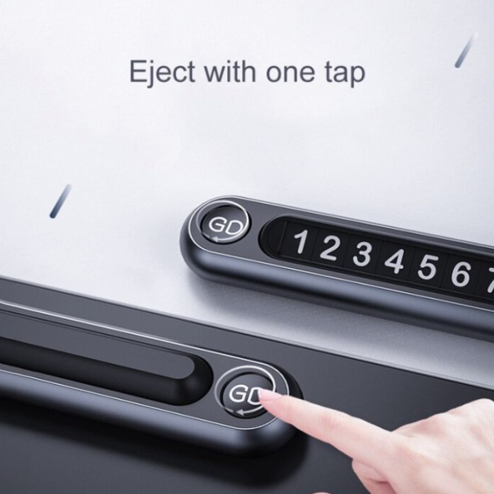 Sản Phẩm Bảng số điện thoại cao cấp trên ô tô DK-GD211 (Chất liệu hợp kim nhôm, số dạng nam châm dễ dàng thay đổi) .