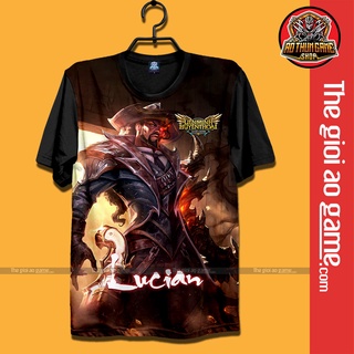 Áo liên minh huyền thoại tóc chiến Lucian Áo thun LMHT phông Đen league of legends