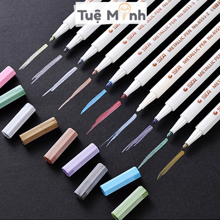 Bút nhũ nét 1mm nhiều màu 6551, bút viết bullet journal, tiêu đề, take note