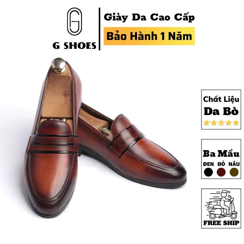 Giày lười da nam chất da thật sang xịn mịn bh 12 tháng - Mã T189