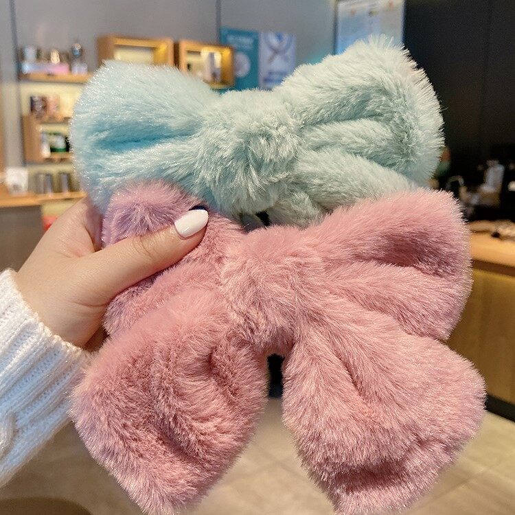 Kẹp Tóc Nơ Lông Nhung Nhiều Màu Sắc Thời Trang Cho Nữ